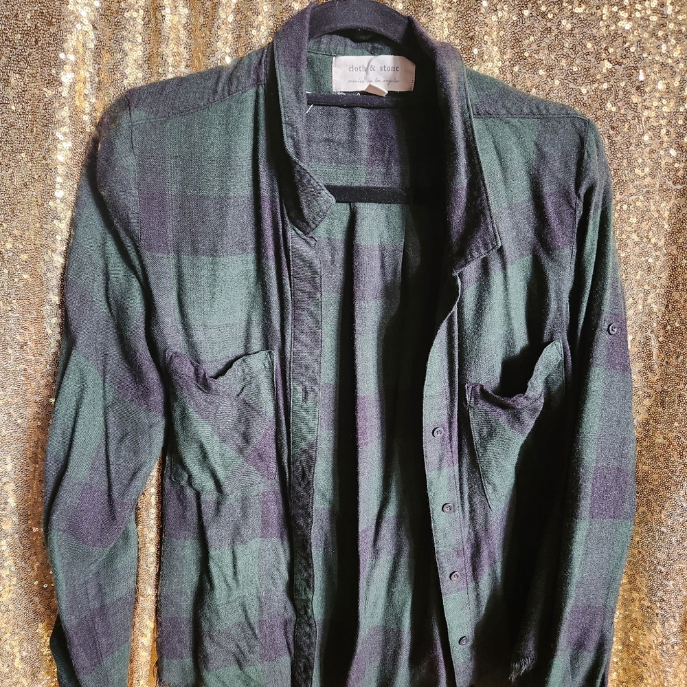 Green Plaid Button Down Shirt